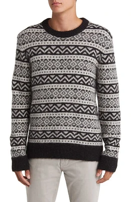 NN07 Jason 6527 Fair Isle Alpaca Blend Crewneck Sweater Antracite at Nordstrom,