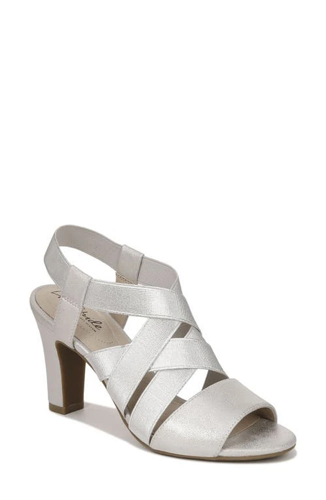 LifeStride Metallic Strappy Sandal Silver-Dm at Nordstrom,