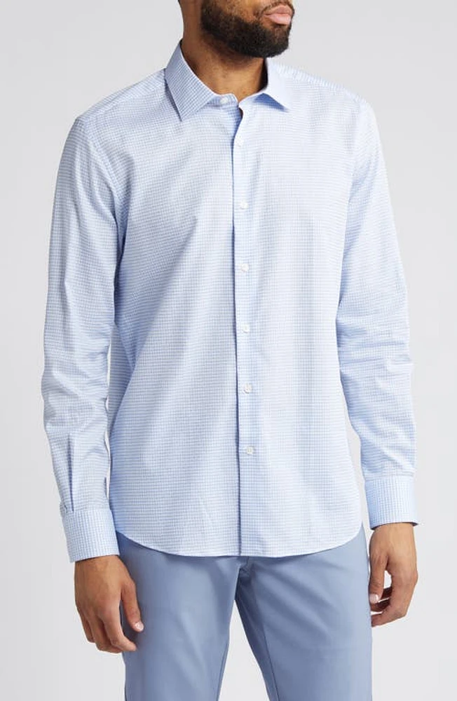 Scott Barber Dobby Micro Pattern Button-Up Shirt Sky at Nordstrom,