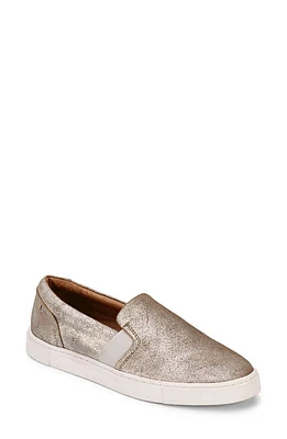 Frye Ivy Slip-On Sneaker Pewter Metallic Suede Leather at Nordstrom,