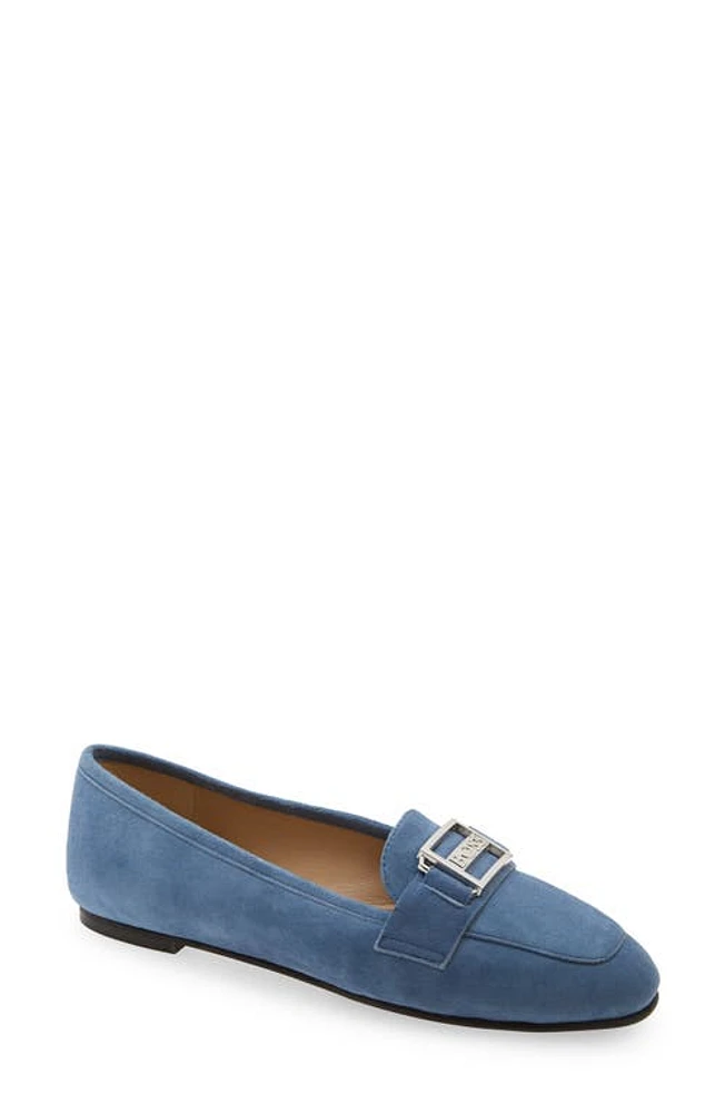 BOSS Maude Moc Toe Loafer Open Blue at Nordstrom,