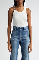 Acne Studios Emetal Rib Hardware Strap Cotton Tank White at Nordstrom,