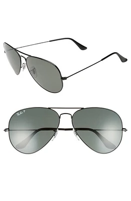 Ray-Ban Original 62mm Polarized Aviator Sunglasses in Black/Polarized at Nordstrom