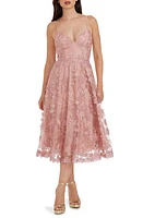 Dress the Population Tahani Floral Embroidered Fit & Flare Midi at Nordstrom,