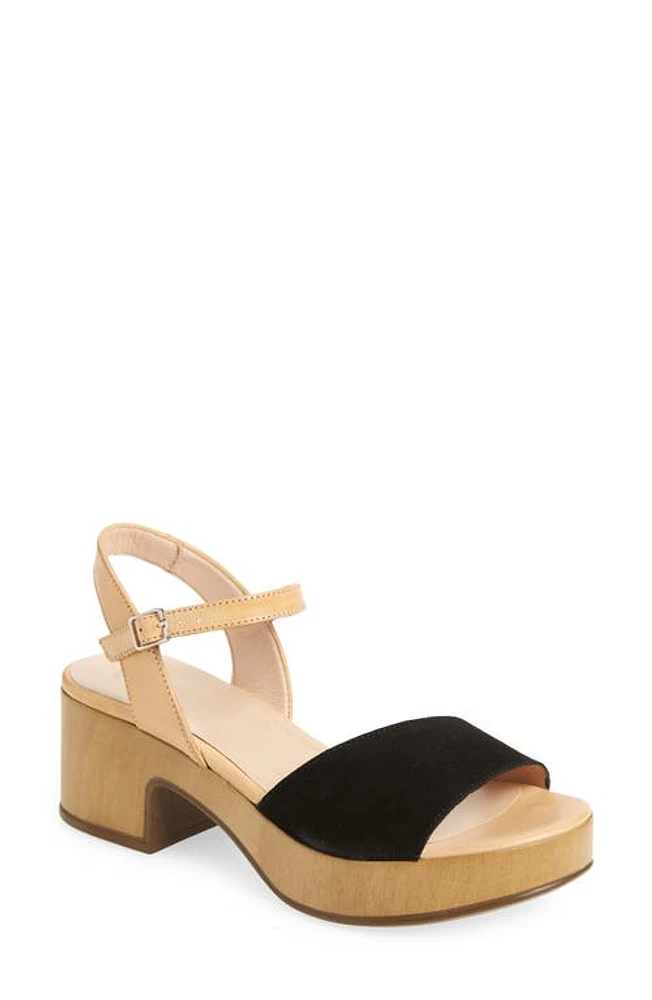 Wonders Platform Sandal in Black/Sand at Nordstrom, Size 7.5Us