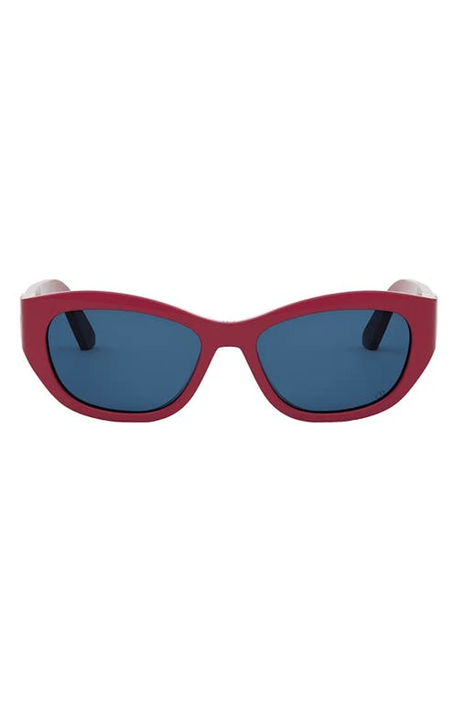 DIOR 30Montaigne B5U 54mm Oval Sunglasses in Shiny Red /Blue at Nordstrom