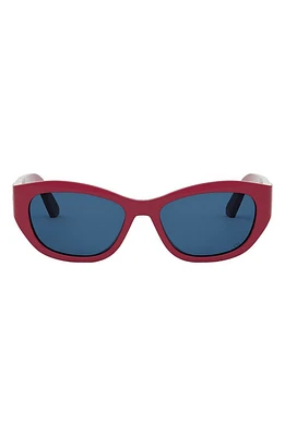 DIOR 30Montaigne B5U 54mm Oval Sunglasses in Shiny Red /Blue at Nordstrom