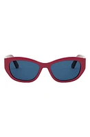 DIOR 30Montaigne B5U 54mm Oval Sunglasses in Shiny Red /Blue at Nordstrom