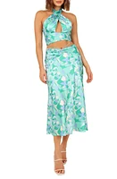 Petal & Pup Frieda Floral Halter Two-Piece Dress in Blue at Nordstrom, Size 6