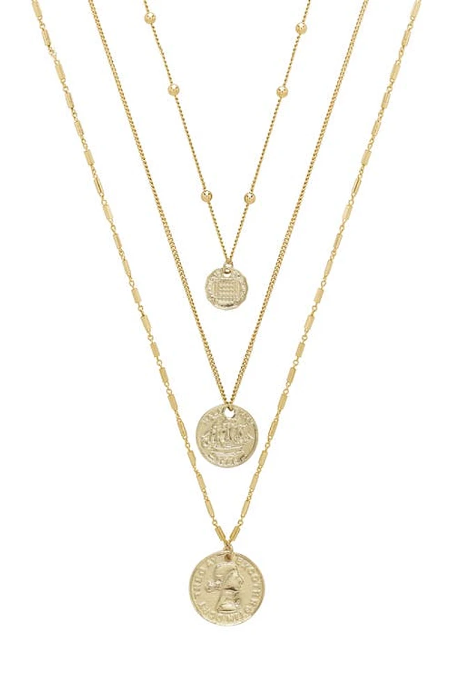 Ettika Set of 3 Coin Pendant Necklaces in Gold at Nordstrom