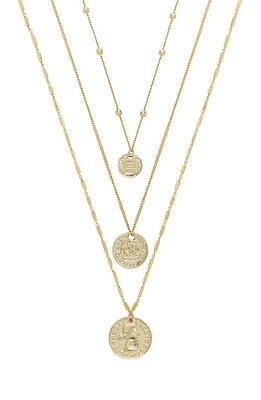 Ettika Set of 3 Coin Pendant Necklaces in Gold at Nordstrom