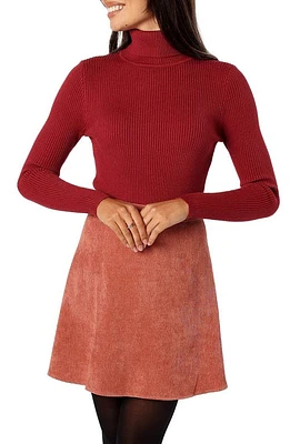 Petal & Pup Cecil Turtleneck Rib Sweater in Burgundy at Nordstrom, Size Medium