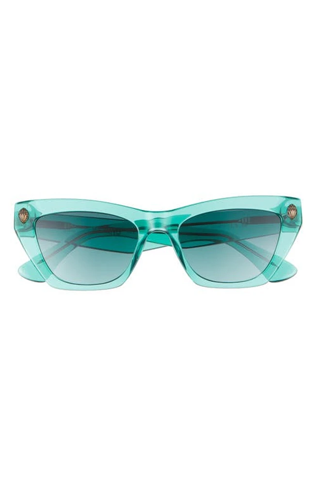 Kurt Geiger London 51mm Cat Eye Sunglasses in Green/Green Shaded at Nordstrom