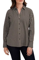 Foxcroft Mary Stripe Stretch Button-Up Shirt at Nordstrom