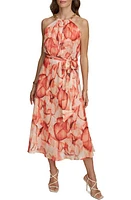 Donna Karan New York Tie Belt Midi Dress Terracotta at Nordstrom,