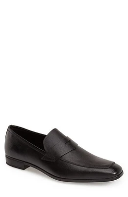 Prada Saffiano Leather Penny Loafer Black at Nordstrom,