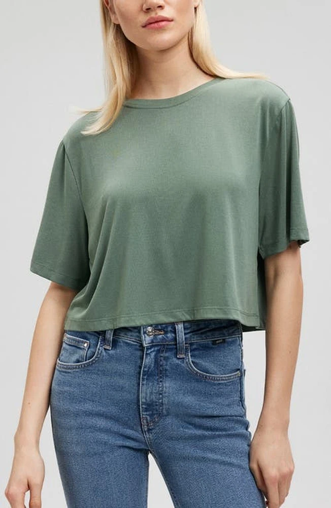 Mavi Jeans Crop T-Shirt Agave Green at Nordstrom,