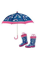 Stephen Joseph Print Rain Boots & Umbrella Set in Rainbow at Nordstrom