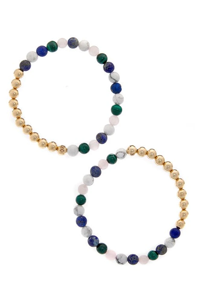 The Healer's Collection N91 Mental Focus Set of 2 Healer's Bracelets in Yellow Gold at Nordstrom