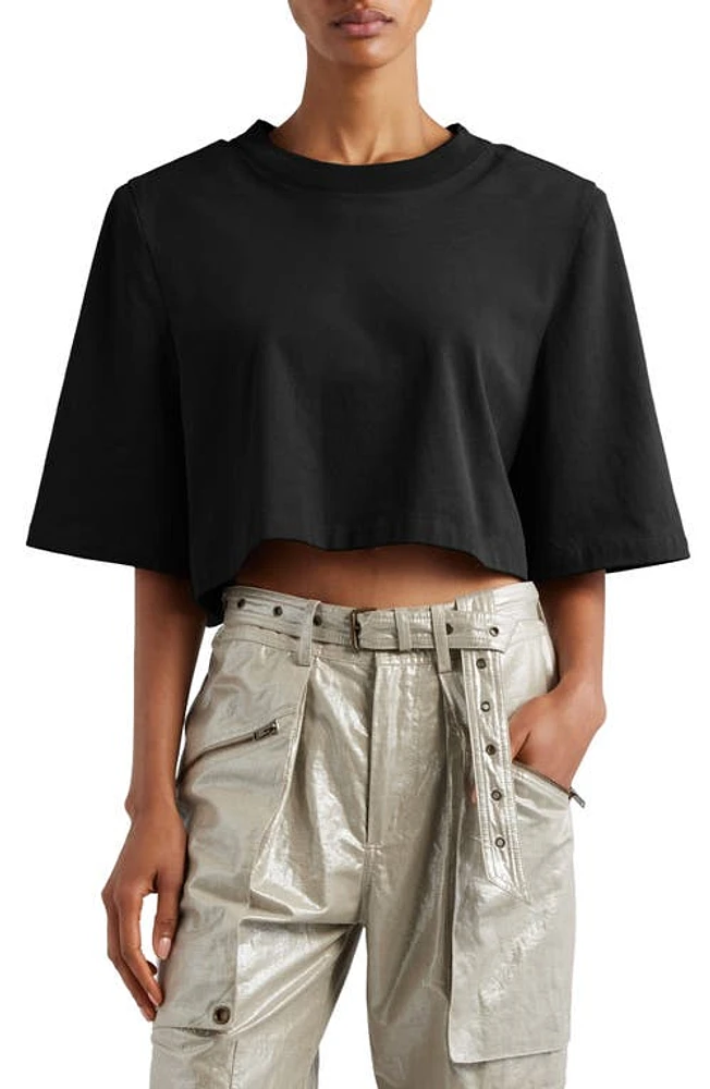 Isabel Marant Zaely Shoulder Pad Crop Cotton T-Shirt at Nordstrom,