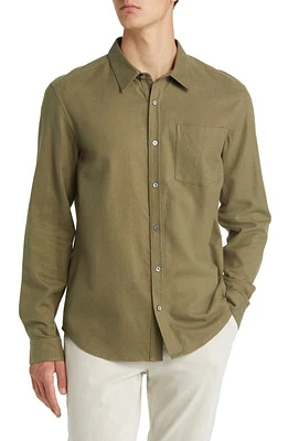 FRAME Brushed Cotton Blend Button-Up Shirt at Nordstrom,