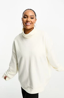 ASOS DESIGN Curve Oversize Turtleneck Sweater in White at Nordstrom, Size X-Large