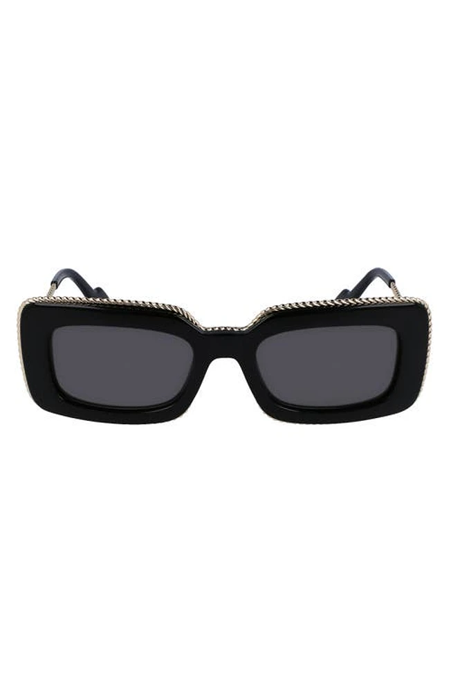 Lanvin 52mm Rectangular Sunglasses in Black at Nordstrom