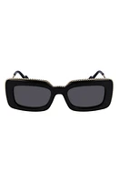 Lanvin 52mm Rectangular Sunglasses in Black at Nordstrom