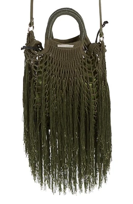 Petit Kouraj Mini Fringe Top Handle Bag in Safari at Nordstrom