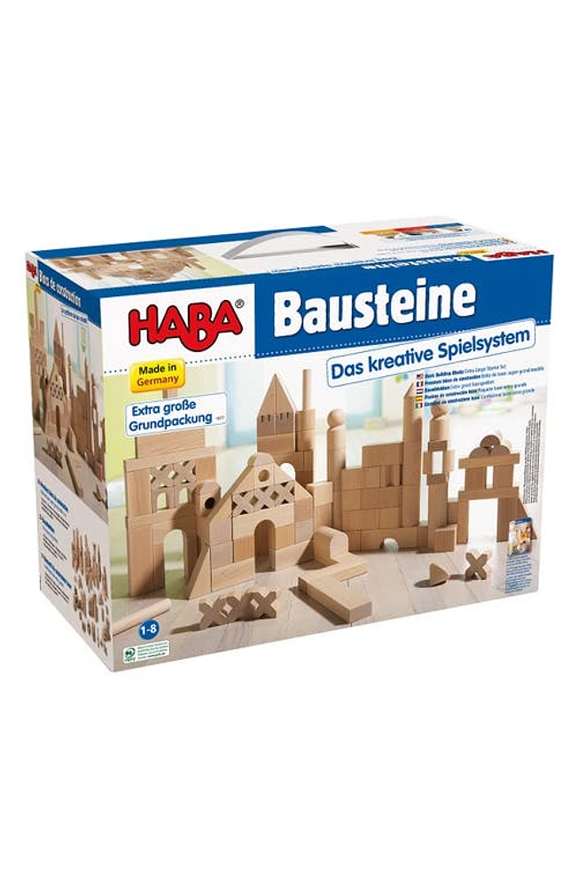 HABA Wooden Building Blocks Playset in Brown at Nordstrom