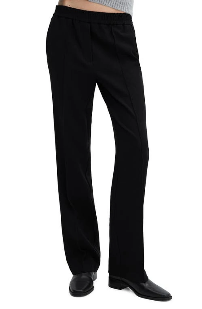 MANGO Straight Leg Pants Black at Nordstrom,