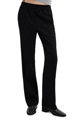 MANGO Straight Leg Pants Black at Nordstrom,