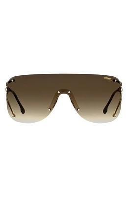 Carrera Eyewear 99mm Shield Sunglasses in Gold Havana/Brown Gradient at Nordstrom