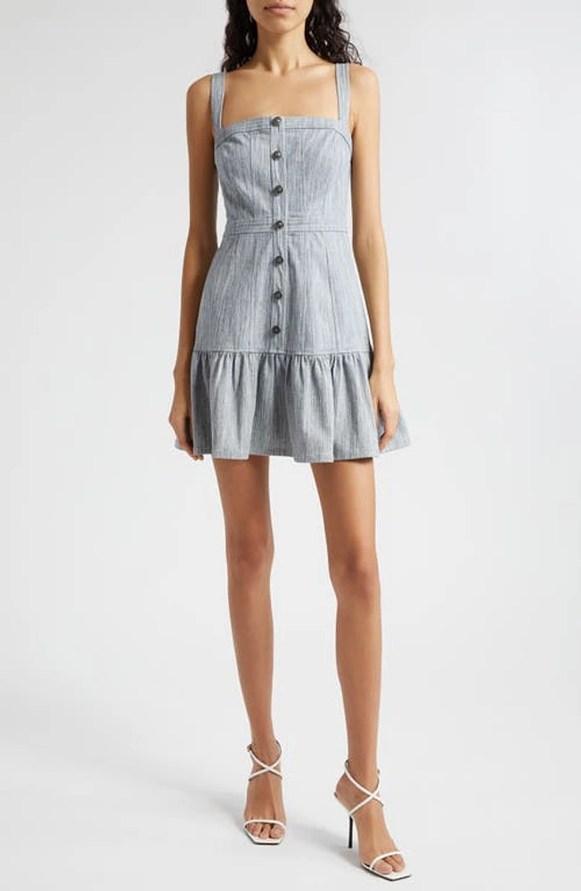 Cinq à Sept Mina Stretch Cotton Blend Sundress Indigo/White at Nordstrom,