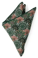 Cufflinks, Inc. Green Floral Silk Pocket Square in Green/black at Nordstrom