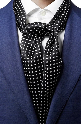 Eton Men's Polka Dot Silk Scarf in Black at Nordstrom