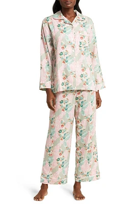 Papinelle Sasha Floral Print Brushed Cotton Blend Pajamas English Rose at Nordstrom,