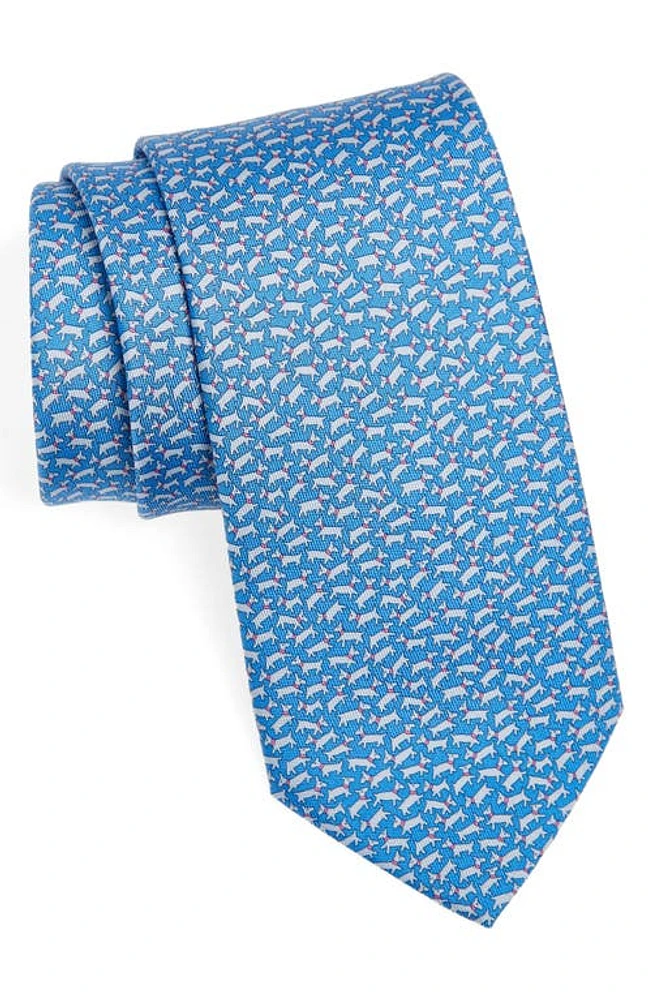 FERRAGAMO Tobia Print Silk Tie in Azzurro at Nordstrom