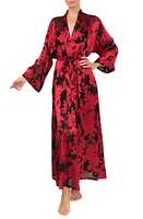 Everyday Ritual Colette Floral Print Robe Red Black at Nordstrom,