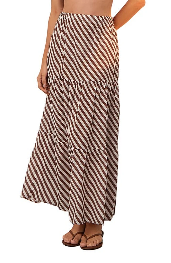 ViX Swimwear Boardwalk Helen Maxi Cover-Up Skirt Brown Multi at Nordstrom,