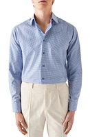 Eton Contemporary Fit Gingham Dress Shirt Dark Blue at Nordstrom,