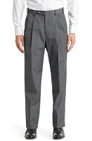 Berle Self Sizer Waist Flat Front Classic Fit Trousers Grey at Nordstrom,