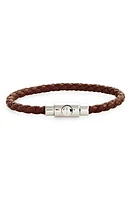 FERRAGAMO Men's Braided Leather Bracelet in Brown Pelle Barkbro Pld at Nordstrom