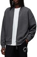 AllSaints Rocco Cotton Bomber Jacket Washed Black at Nordstrom,