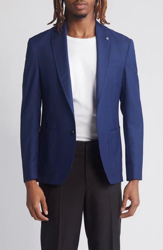 Ted Baker London Keith Soft Construction Textured Wool Sport Coat Navy at Nordstrom,