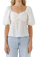 Free the Roses Textured Tie Back Top White at Nordstrom,