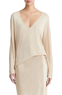 Vince Relaxed V-Neck Knit Top White Oak at Nordstrom,