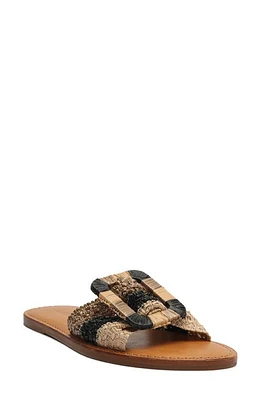 Schutz Cinna Slide Sandal Cobre-Black-Palha at Nordstrom,