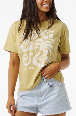 Rip Curl Tropical Organic Cotton Graphic T-Shirt Light Olive at Nordstrom,