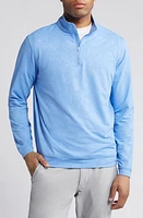 Peter Millar Perth Shadow Floral Performance Quarter Zip Pullover Bonnet at Nordstrom,